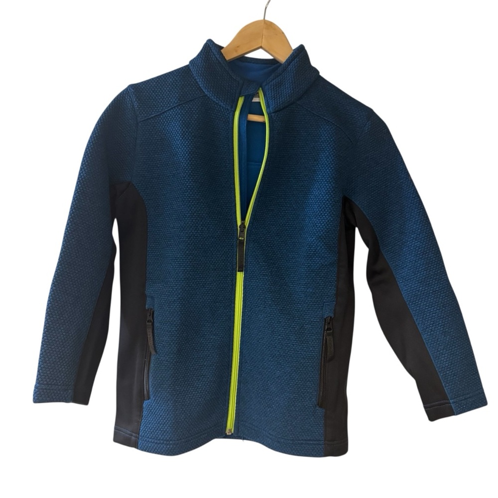 Spyder Vibrant Jacket Full-Zip – Size M (Blue/Black with Neon Zip) 10-12 yo